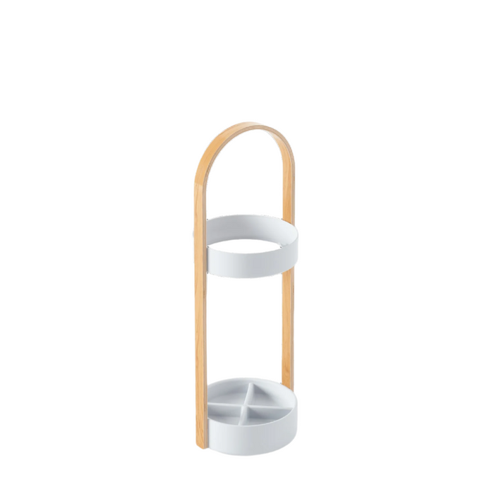 Umbra Modern Steel Bellwood Umbrella Stand - White and Natural