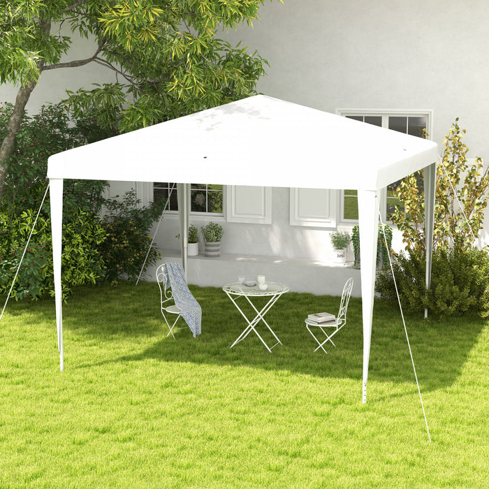 Outsunny 10x10ft Party Tent Portable Gazebo, Folding Garden Canopy Event Shelter Outdoor Sunshade White