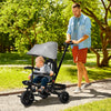 Qaba Baby Tricycle 4 In 1 Trike W/ Reversible Angle Adjustable Seat Removable Handle Canopy Handrail|Qaba Tricycle Enfants Evolutif 4 En 1 Canne Telescopique Amovible Et Pare-soleil Pliable Demontable