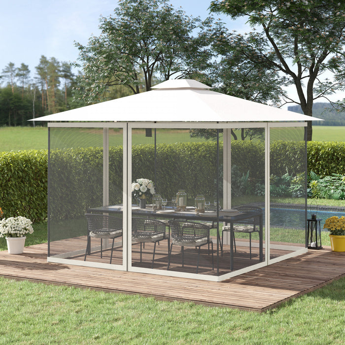 Outsunny 10' X 10' Gazebo Replacement Mosquito Netting, White