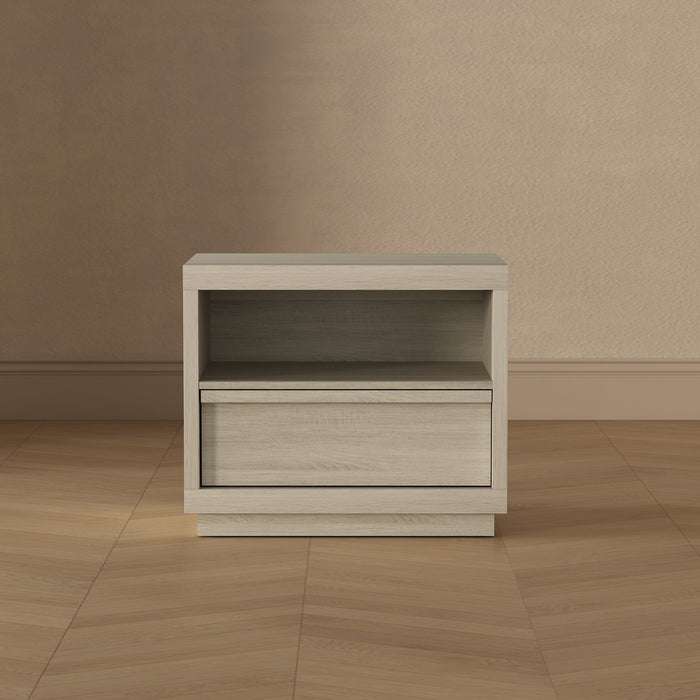 Navis Contemporary 26\" Nightstand in Whitewashed Oak (1-Drawer)