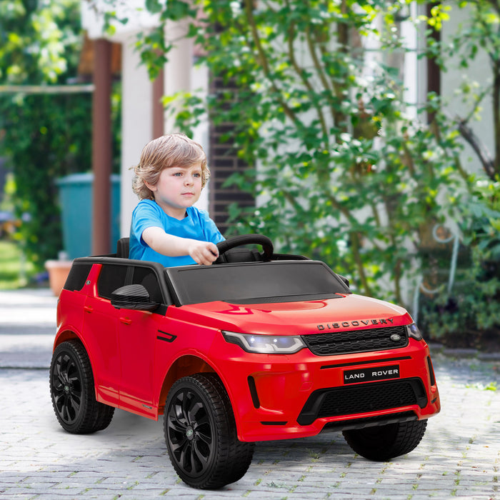 Qaba Land Rover Discovery Sport Licensed Powered Ride-On Car, 12v Battery Powered Kids Electric Car With Remote Control, Soft Start, Led Lights, Music Horn, Red