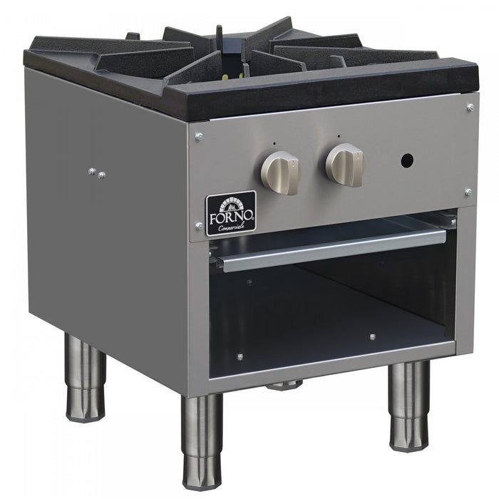 FORNO Commerciale Gas Stock Pot Range, 1 Burner, 80,000 BTU, Stainless Steel - FCMSP0089-18