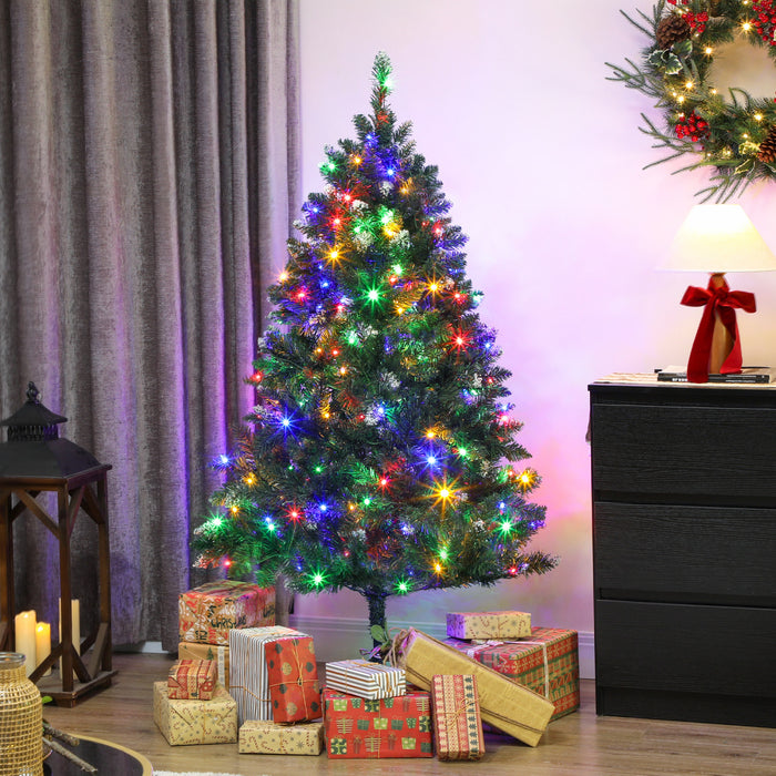 HOMCOM 5ft Frosted Christmas Tree with Dual Colour, Full Spruce Xmas Tree