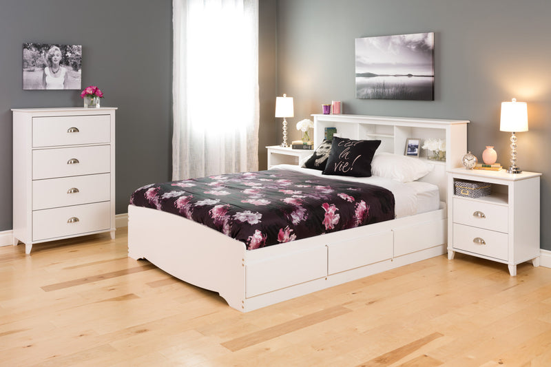 Yaletown 2-Drawer Tall Nightstand - White