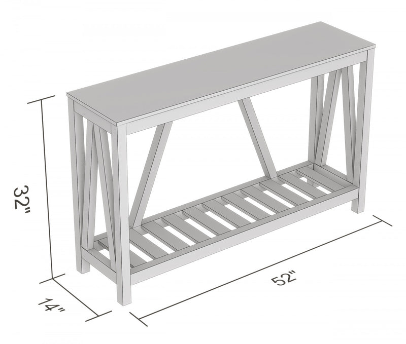 52” Console Table With 1 Shelf - Dark Grey