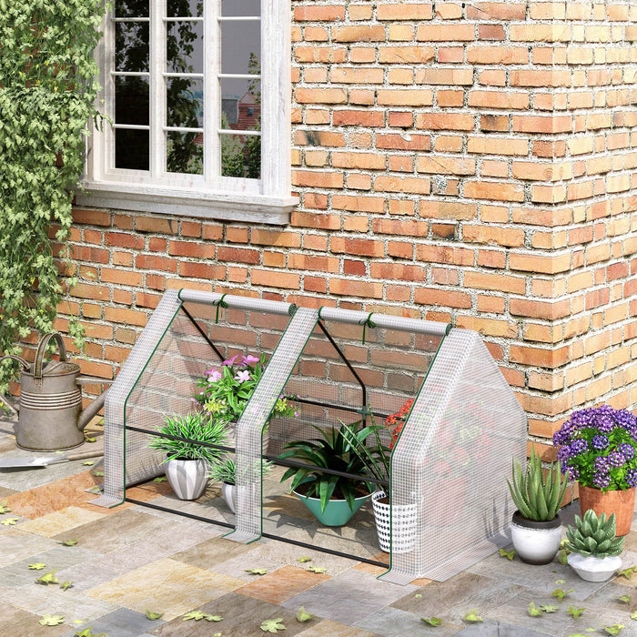 Outsunny 6' X 3' X 3' Portable Tunnel Greenhouse Outdoor Garden Mini With Large Zipper Doors & Water/uv Pe Cover White