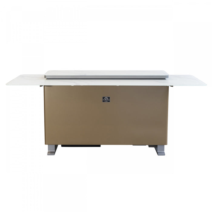 Forno Elevato Smart Bar Table in White, 5.3 cu.ft fridge and freezer-FBTFR7037-72WHT 