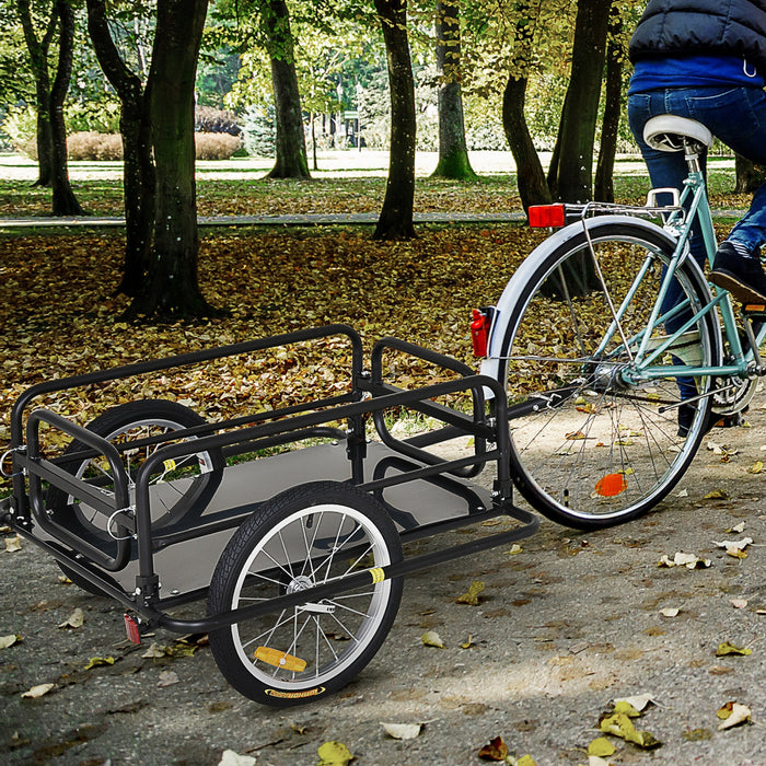 Aosom Bicycle Cargo Trailer, Utility Bike Cart, Travel Luggage Carrier