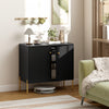 HOMCOM Sideboard with Fluted Doors, 32" Modern Buffet Cabinet, Black