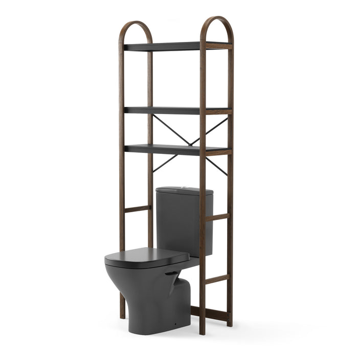 Umbra Modern Bellwood Over-Toilet Shelves - Black and Walnut