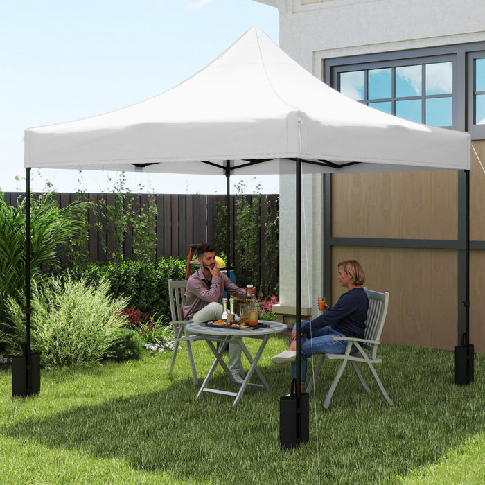 Outsunny 10' X 10' Pop Up Canopy Replacement Top With Weight Bags, White