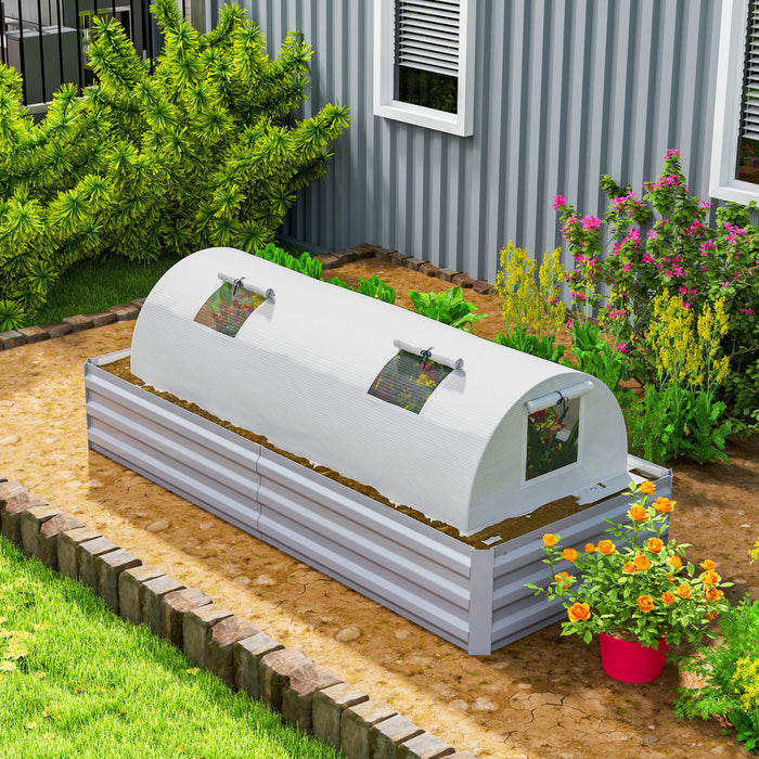 Outsunny Mini Greenhouse with Mesh Windows, Tunnel Growing Tent, White