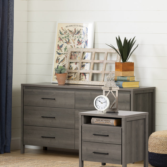 Gravity 6-drawer Dresser And Nightstand Set - Gray Maple 