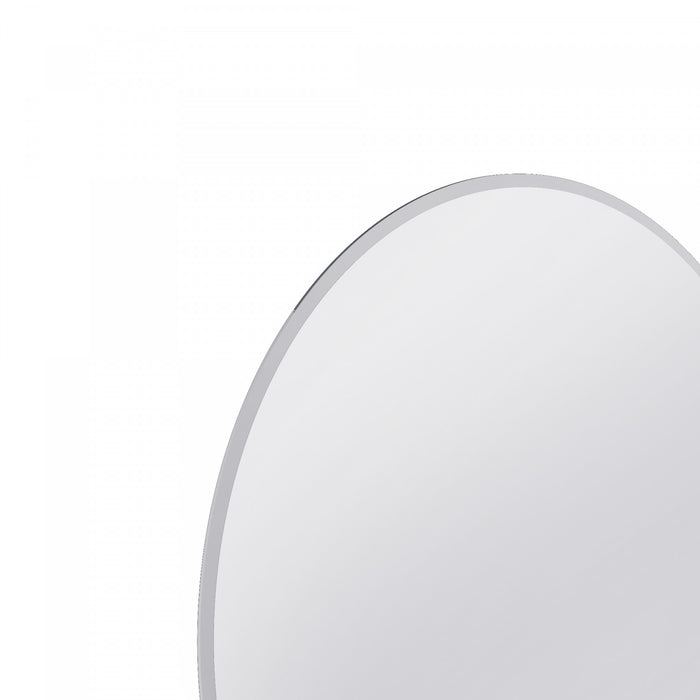 Lathe 18 Inch Frameless Round Mirror In Chrome