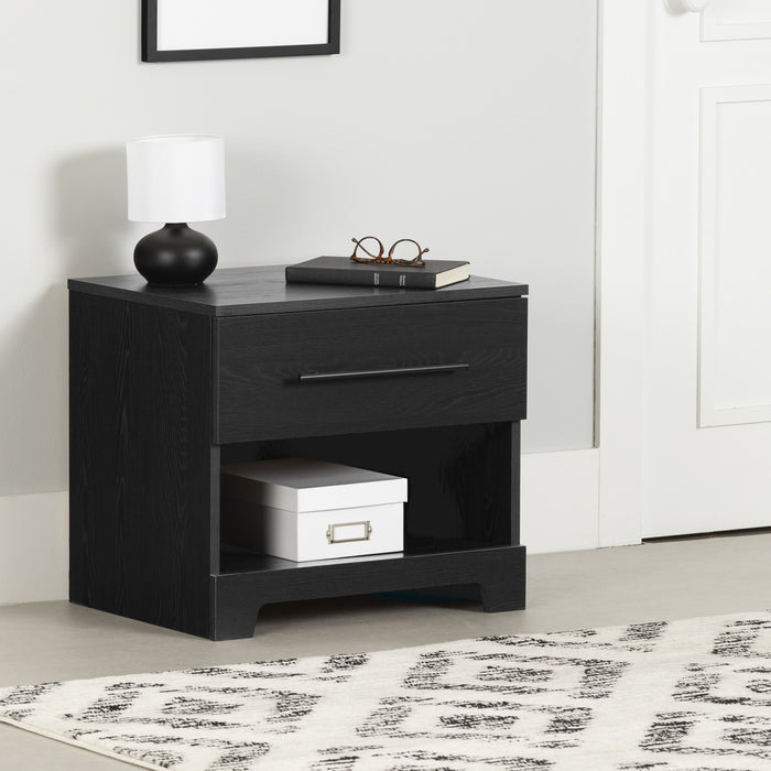 Primo 1-Drawer Nightstand - Black Oak