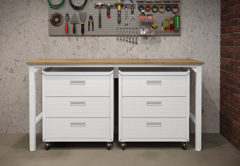 Fortress Modern 3-Piece Garage Set in White Garage Storage