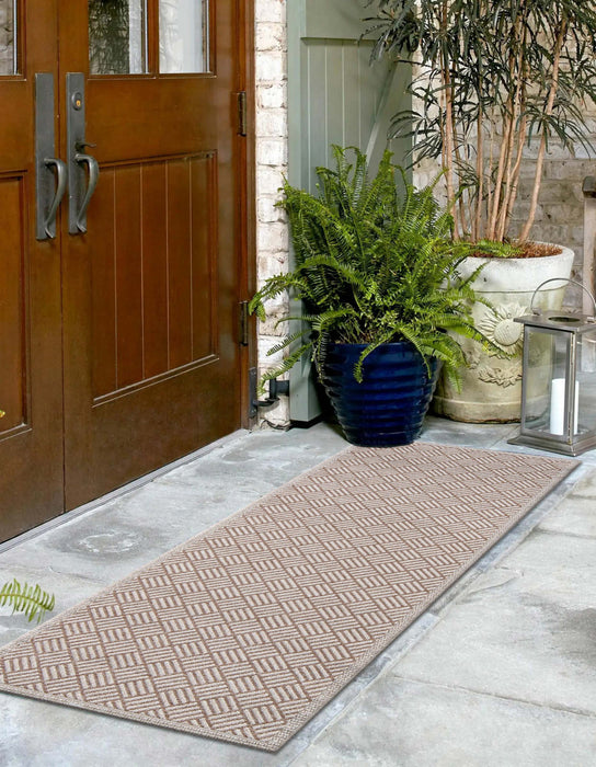 Eve Contemporary 2'0\" x 10'0\" Runner Rug in Brown Indoor Area Rug