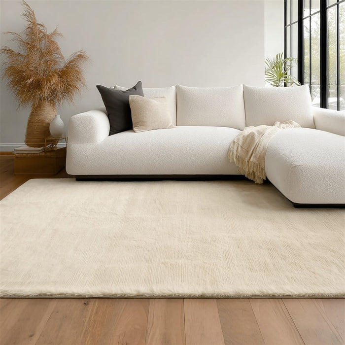 Argo Plush & Shags Cream Washable Rug 8'0\" x 10'0\" Indoor Area Rug