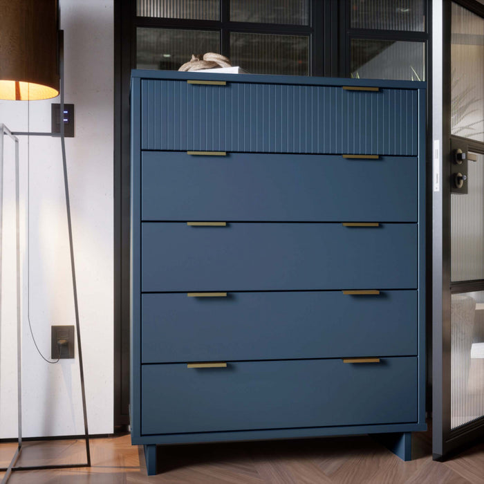 Granville Modern 38\" Chest in Midnight Blue (5-Drawer)