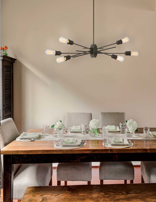 Dainolite Nebraska 6 Light Horizontal Pendant Espresso Finish Lamp