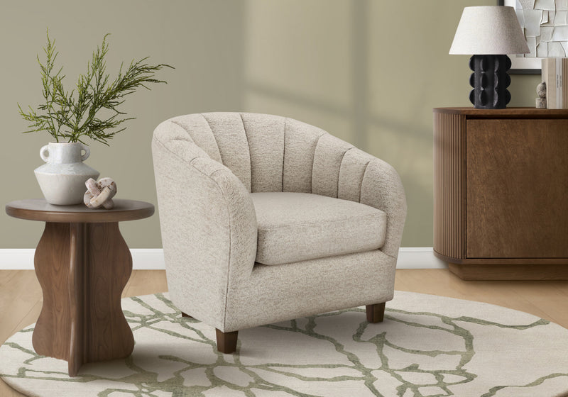 Monarch Specialties - Accent Chair, 31\"H, Upholstered, Living Room, Bedroom, Cream Fabric, Transitional