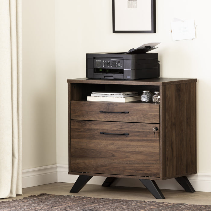 Helsy 2-drawer File Cabinet - Natural Walnut 