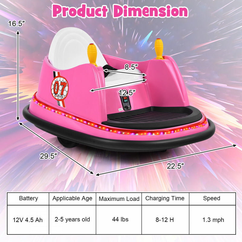 12v Vehicle 360¡a Spin Race Toy Kids Ride On Bumper Car W/ Remote C ...