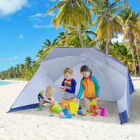Outsunny 7.5ft 2-in-1 Umbrella Shelter Beach Sport Umbrella, Blue