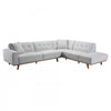 Sloane 2-Piece Linen-Look Fabric Sectional with Tufted Back and Tapered Wood Legs - Light Grey | Sloane Sectionnel 2 pieces en tissu aspect lin avec dossier touffete et pieds en bois fuseles - Gris pale