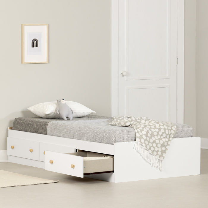 Summertime Mate's Platform Storage Bed With 3 Drawers - Pure White