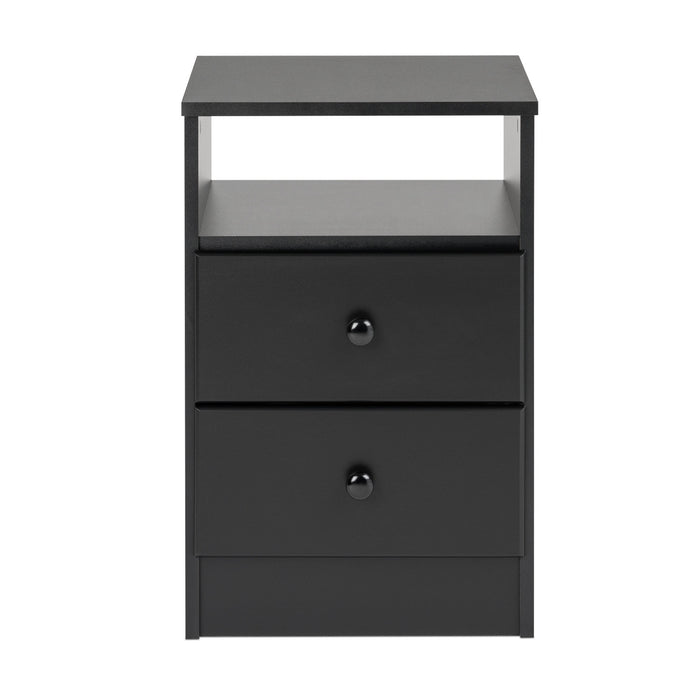 Astrid 2-Drawer Nightstand - Black
