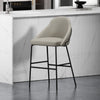 Gracie Modern Metal Upholstered Barstool in Stone Gray and Black Armoire | Tabouret de bar moderne en metal Gracie avec revetement en tissu, gris pierre et noir