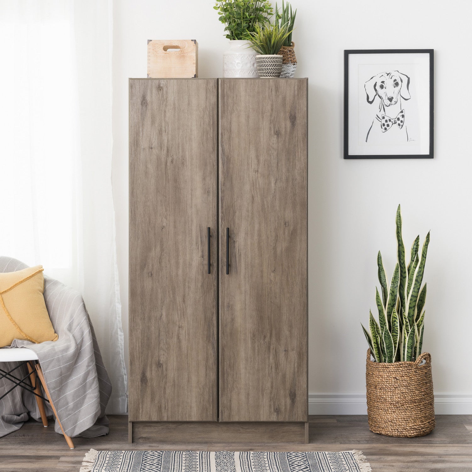 Elite 32 Wardrobe Cabinet Drifted Grey The Brick