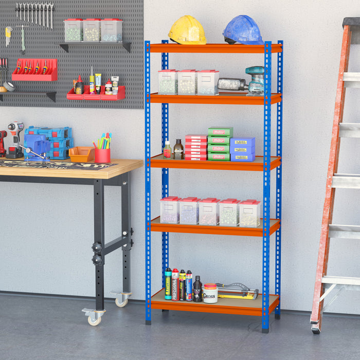 Homcom 5-tier Storage Shelf Rack With Adjustable Shelves