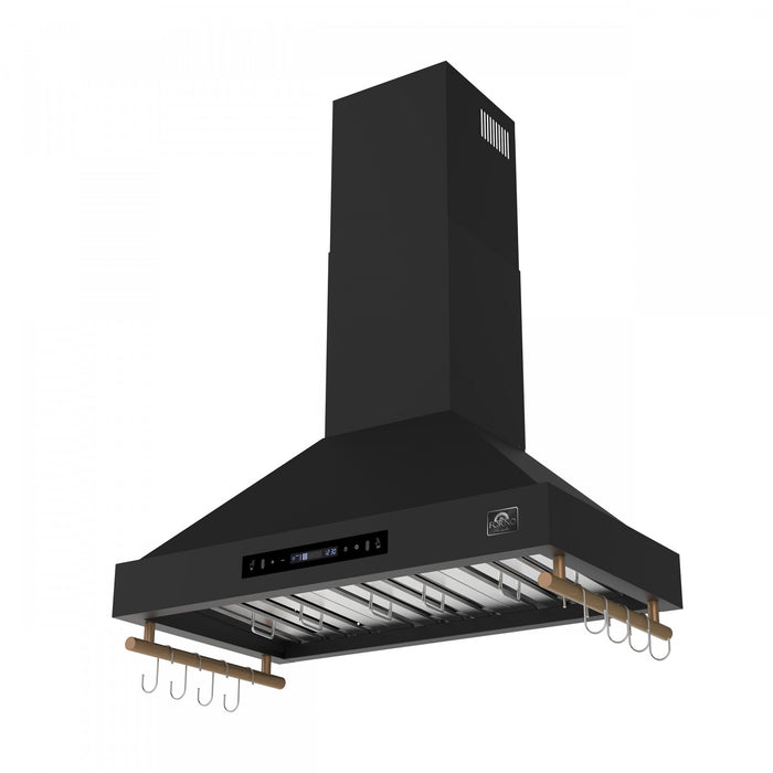 Forno Venezia 36 Inch Wall-Mounted Range Hood, Black-FRHWM5503-36BLK