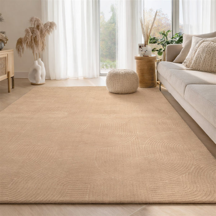 Elion Contemporary Beige Washable Rug 8'0\" x 10'0\" Indoor Area Rug