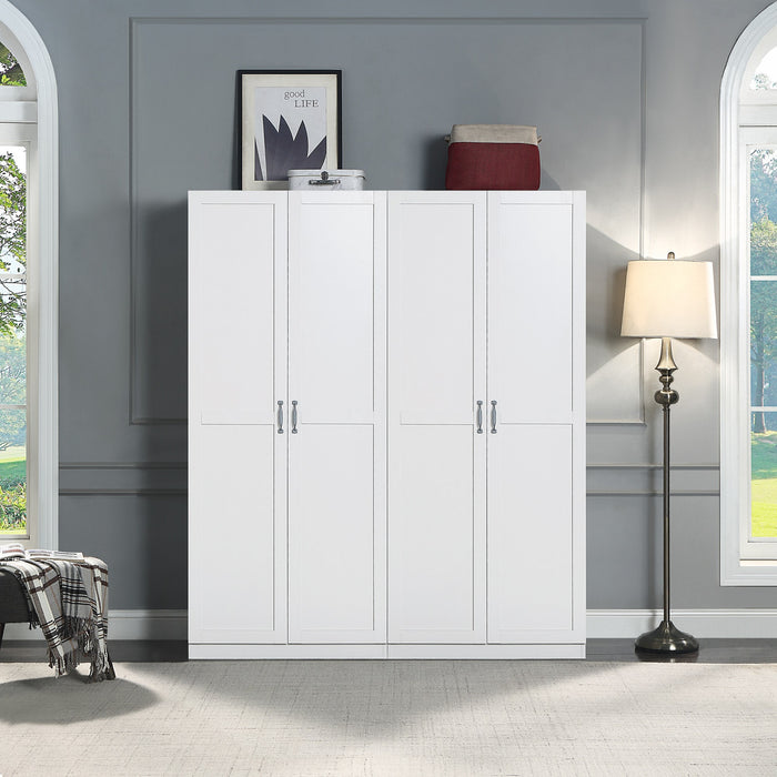 Hopkins Modern 30\" Storage Cabinet in White (4-Shelf) - Set of 2 Armoire