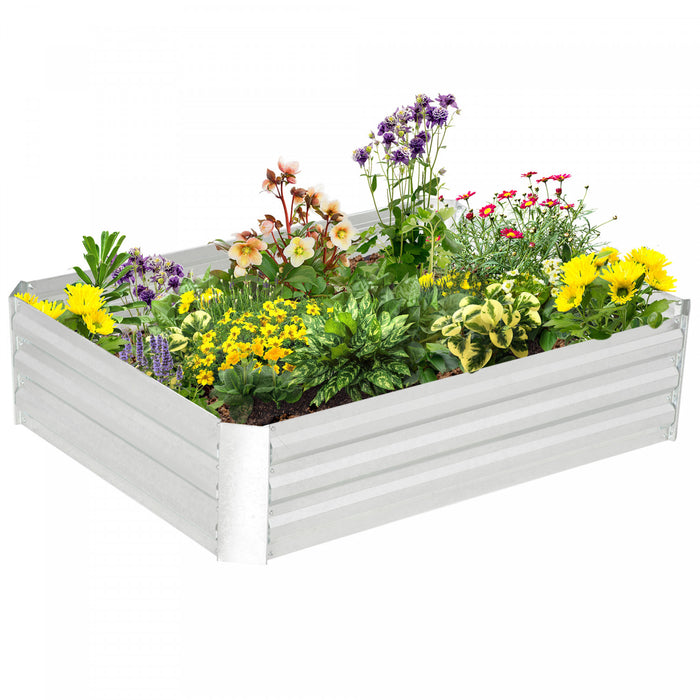 Outsunny Galvanized Raised Garden Bed, 4' x 3' x 1' Metal Planter Box
