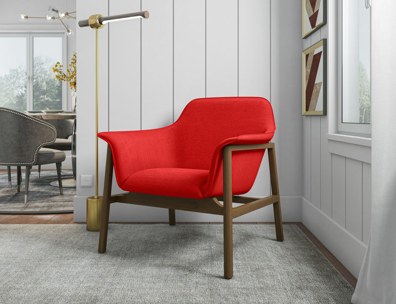 Miller Mid-Century Modern Linen Weave Accent Armchair in Burnt Orange - Set of 2
