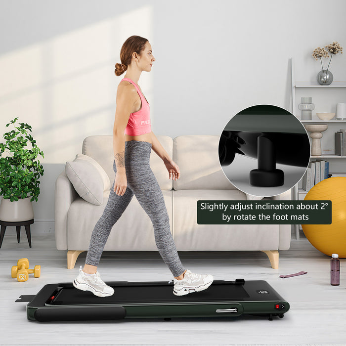 Superfit 2.25hp 2 In 1 Folding Treadmill W/ Speaker Remote Control App Green