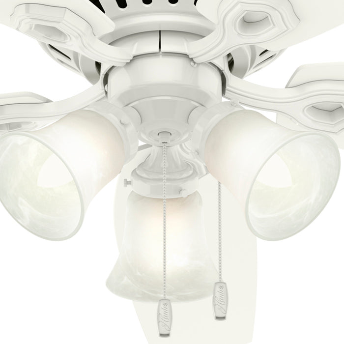 Builder Low Profile Ceiling Fan with Light Fixture - White