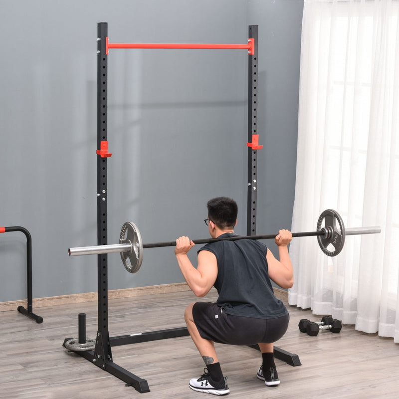 Soozier Adjustable Barbell Power Rack Squat Stand Strength Training...