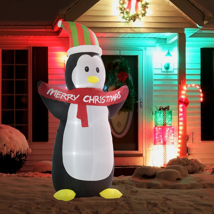 Homcom 8ft Penguins Inflatable Christmas Decoration