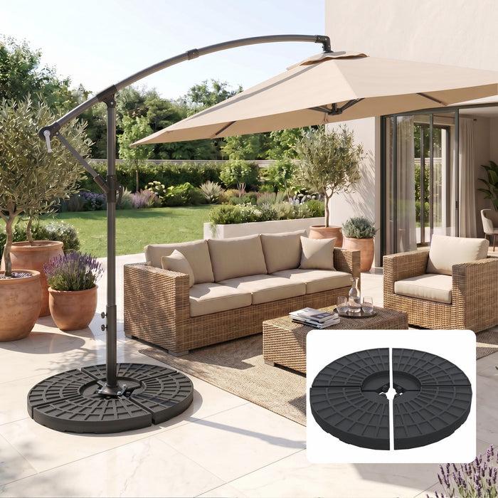 Outsunny Set of 4 Umbrella Base Weights Outdoor Parasol Holder