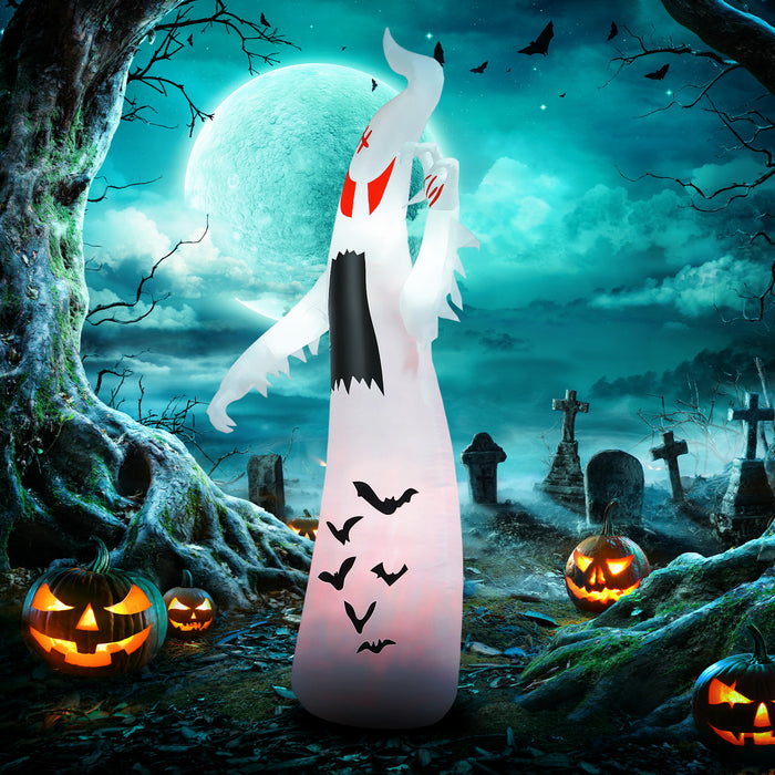 Outsunny 8ft Inflatable Halloween Ghost With Bats, Led Yard Display