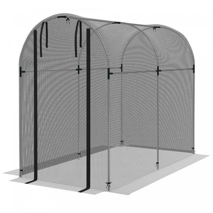 Outsunny 4' X 8' Plant Protection Tent Crop Cage With Door, Black