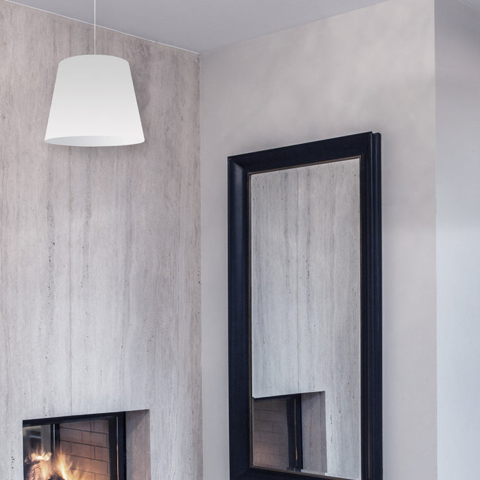 Dainolite Oversized Drum 1 Light Pendant Small Small White Shade Lamp