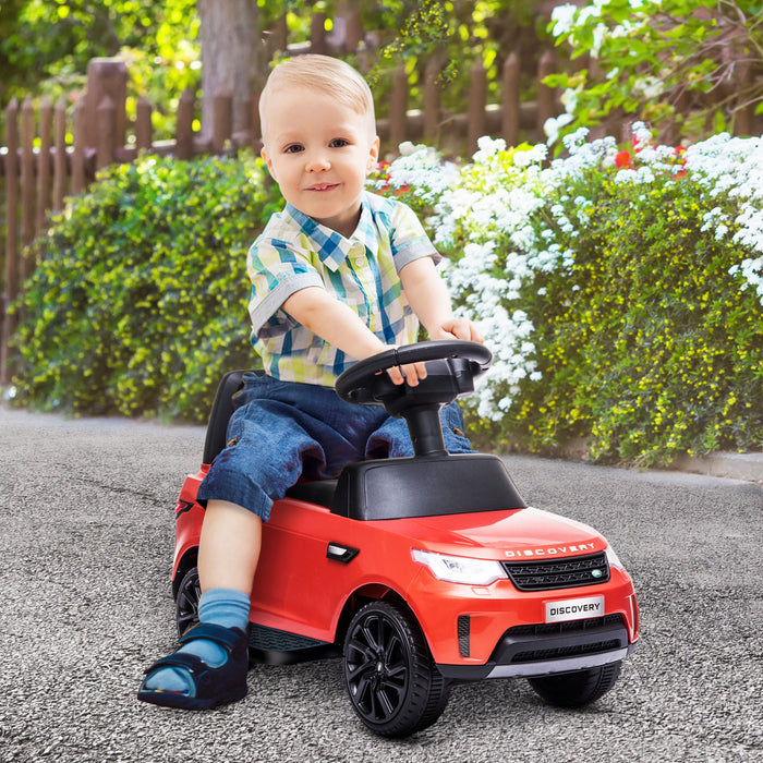 Qaba 6v Electric Car For Kids, 2 In 1 Sliding Car Battery Powered Ride-On Toy For Toddlers With Forward, Music Horn Headlights, For 18-60 Months, Land Rover Licensed, Red