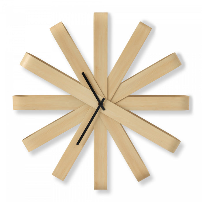 Umbra Modern Ribbonwood Wall Clock - Natural